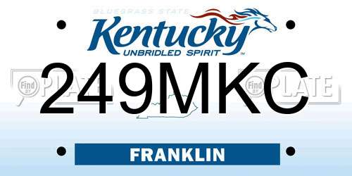 249MKC Kentucky License Plate
