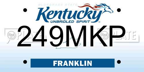 249MKP Kentucky License Plate