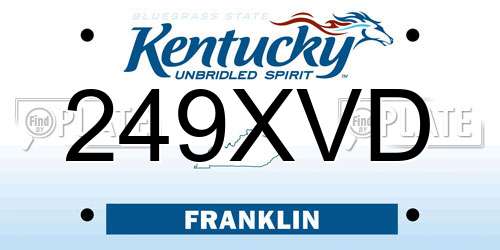 249XVD Kentucky License Plate