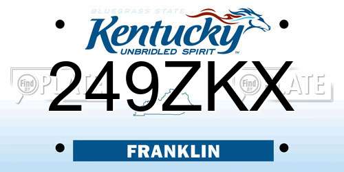 249ZKX Kentucky License Plate