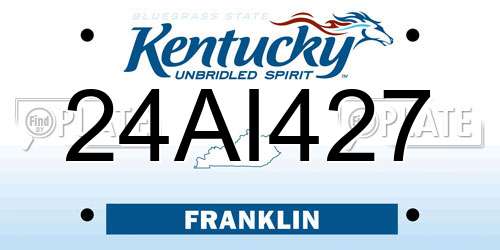 24AI427 Kentucky License Plate