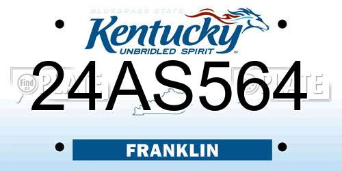 24AS564 Kentucky License Plate