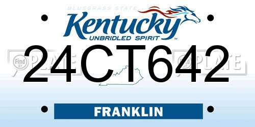 24CT642 Kentucky License Plate