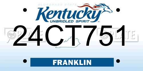 24CT751 Kentucky License Plate