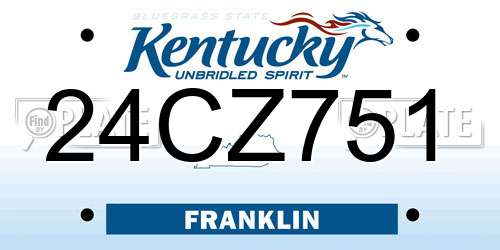 24CZ751 Kentucky License Plate