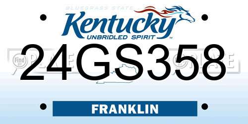 24GS358 Kentucky License Plate