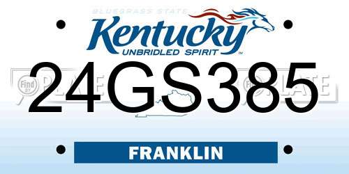 24GS385 Kentucky License Plate