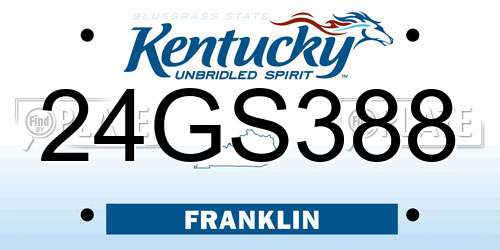 24GS388 Kentucky License Plate