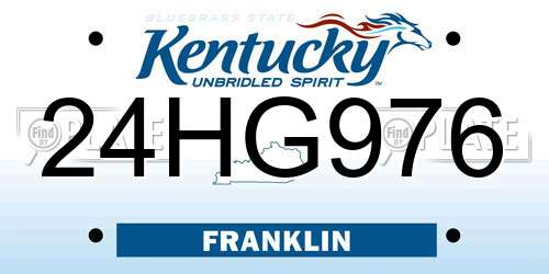 24HG976 Kentucky License Plate