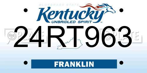 24RT963 Kentucky License Plate