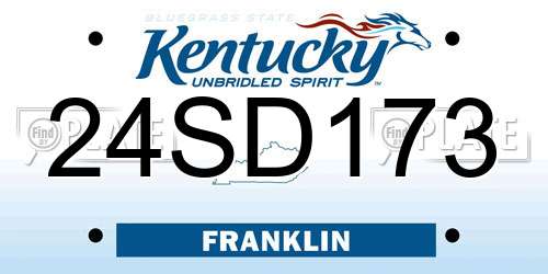24SD173 Kentucky License Plate