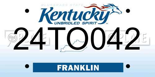 24TO042 Kentucky License Plate