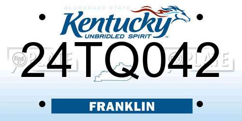 24TQ042 Kentucky License Plate