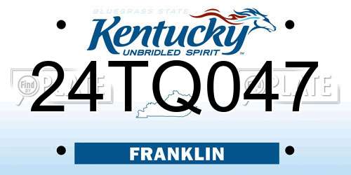 24TQ047 Kentucky License Plate