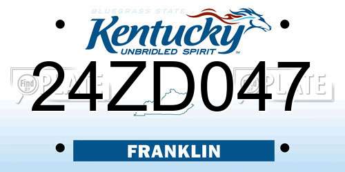 24ZD047 Kentucky License Plate