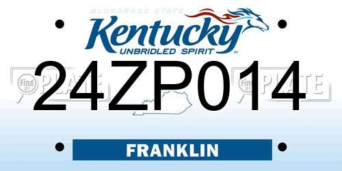 24ZP014 Kentucky License Plate