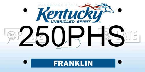 250PHS Kentucky License Plate