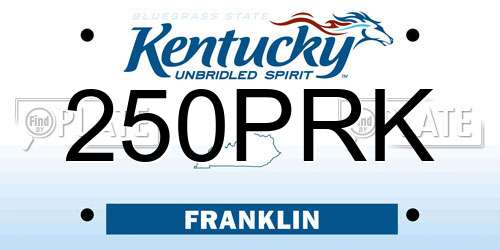 250PRK Kentucky License Plate
