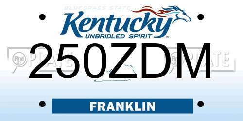 250ZDM Kentucky License Plate