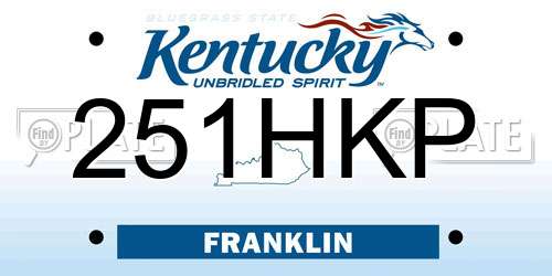 251HKP Kentucky License Plate