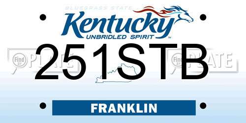 251STB Kentucky License Plate
