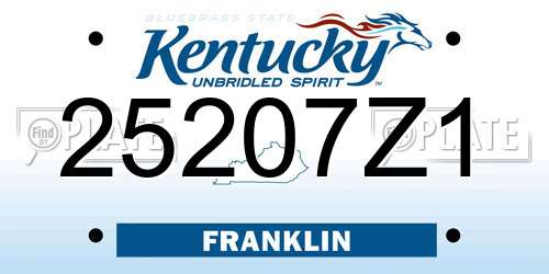 25207Z1 Kentucky License Plate