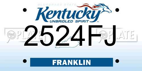 2524FJ Kentucky License Plate