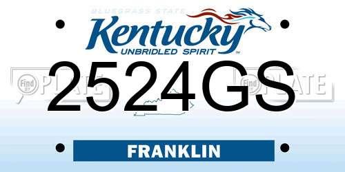 2524GS Kentucky License Plate