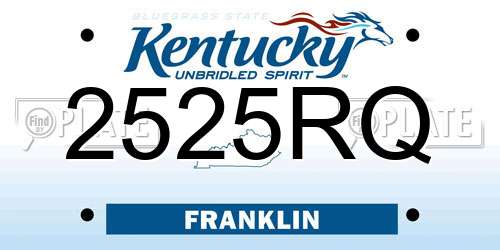 2525RQ Kentucky License Plate