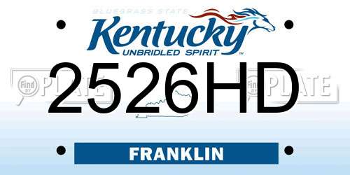 2526HD Kentucky License Plate