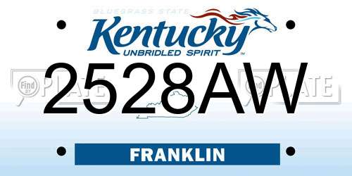 2528AW Kentucky License Plate