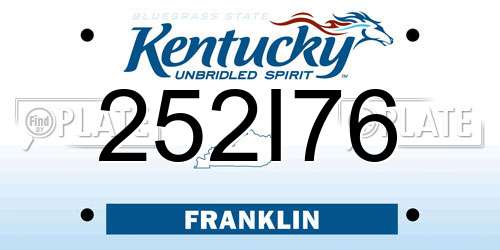 252I76 Kentucky License Plate