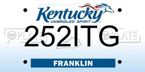 252ITG Kentucky License Plate