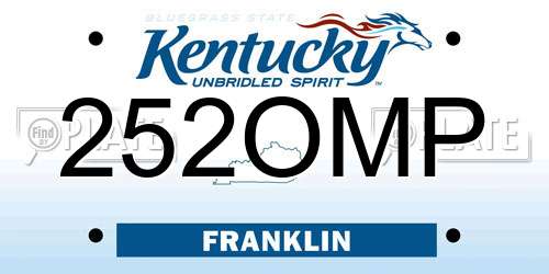 252OMP Kentucky License Plate