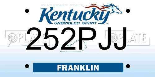 252PJJ Kentucky License Plate