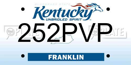 252PVP Kentucky License Plate