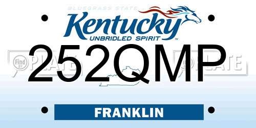 252QMP Kentucky License Plate