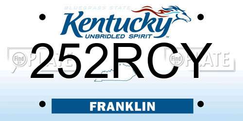 252RCY Kentucky License Plate