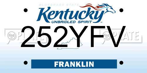 252YFV Kentucky License Plate