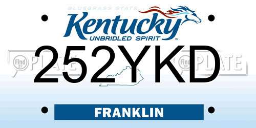 252YKD Kentucky License Plate