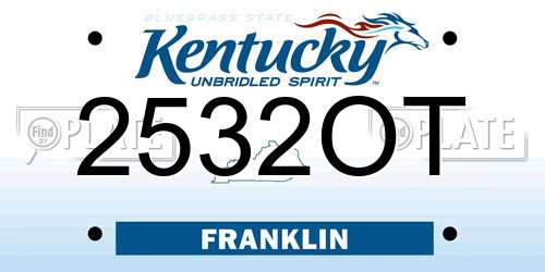 2532OT Kentucky License Plate