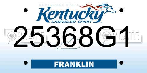 25368G1 Kentucky License Plate