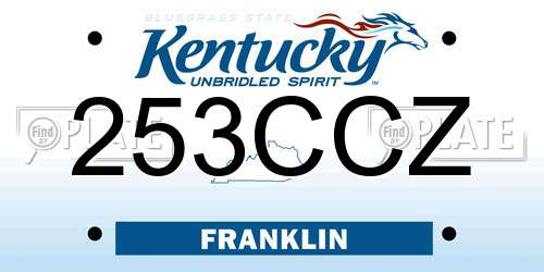 253CCZ Kentucky License Plate