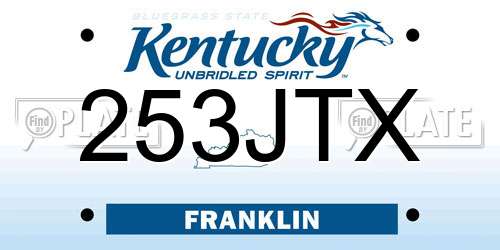 253JTX Kentucky License Plate