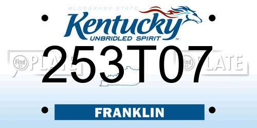 253T07 Kentucky License Plate