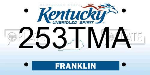 253TMA Kentucky License Plate