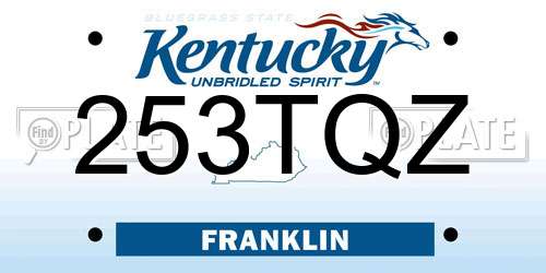 253TQZ Kentucky License Plate
