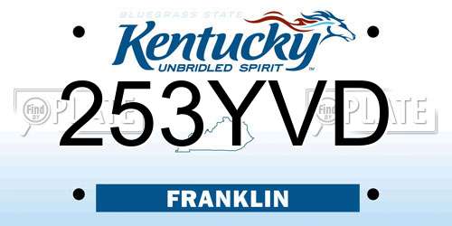 253YVD Kentucky License Plate