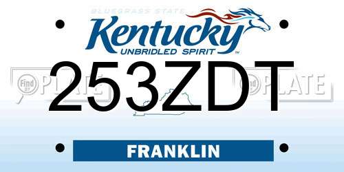253ZDT Kentucky License Plate