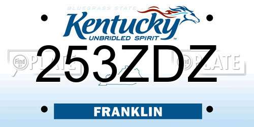 253ZDZ Kentucky License Plate